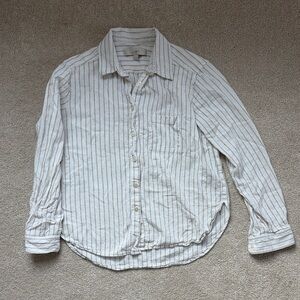 LOFT Button Down Shirt with Cream and Tan Stripes